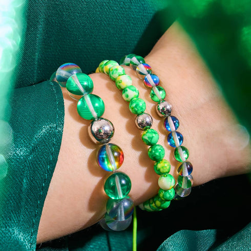 gui | Argent | Bracelet de perles de verre galaxie